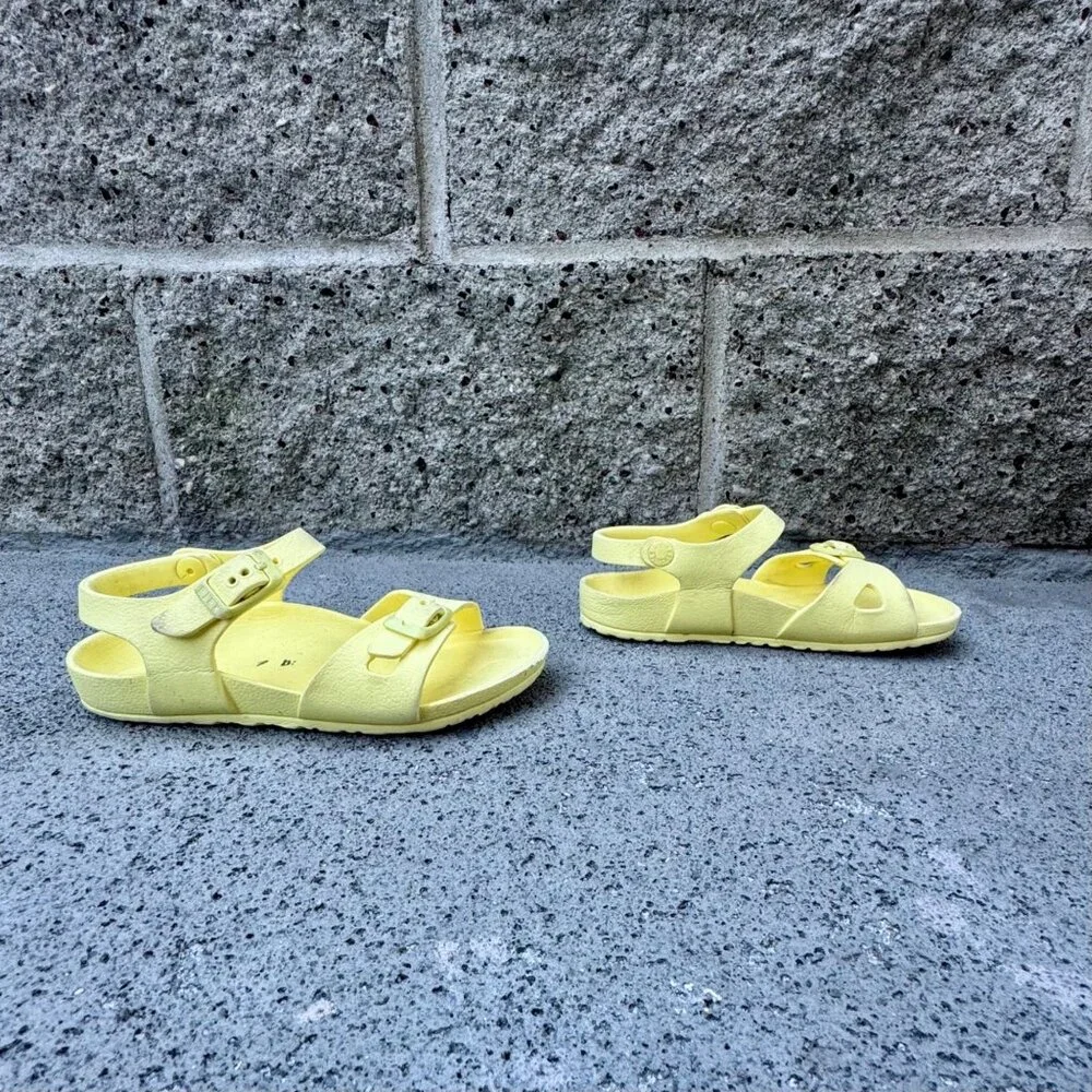 BIRKENSTOCK Rio Sandals Girls 12 30 Yellow EVA Waterproof Toddler Shoes Lemon - Picture 2 of 11